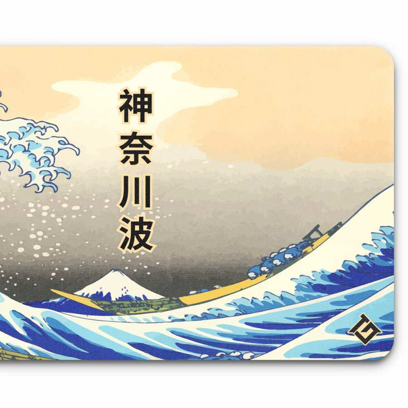 Grand tapis de souris japonais - Motif vague de mer - Noir - 3 mm  d'épaisseur - Base en caoutchouc antidérapante - 80 x 30 cm : :  Informatique